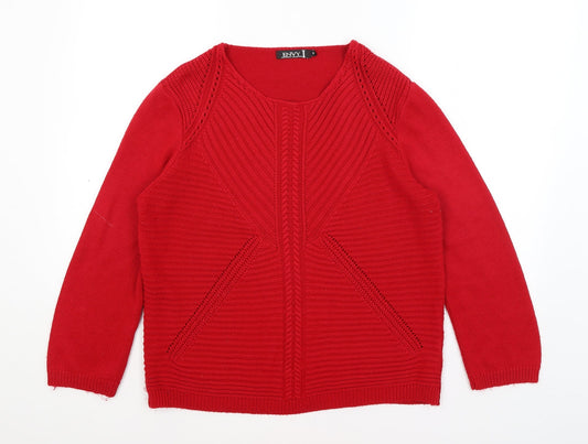 Womens UK Size M Envy Red Pullover Jumper