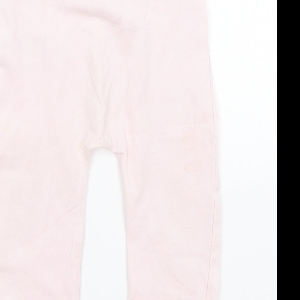 Brand and care label for Matalan Baby Pink Capri Trousers, size 9-12, Months