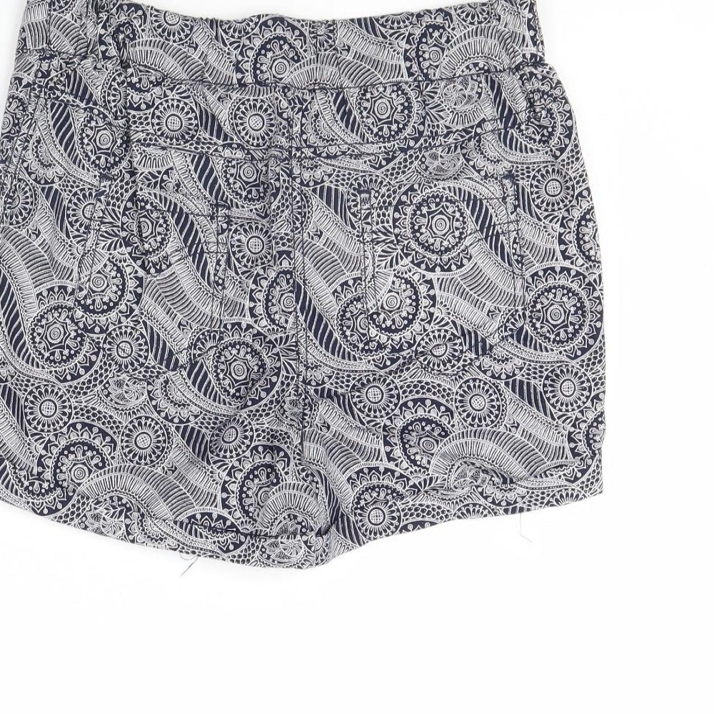 Atmosphere Womens Blue Fair Isle Bermuda Shorts Size 8