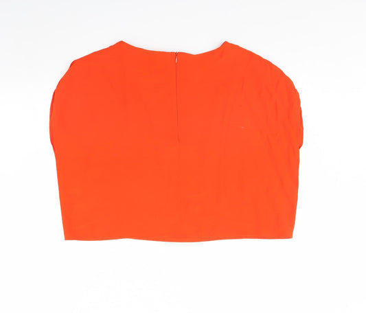 Womens UK Size XS MNG Orange Cropped Blouse