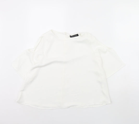 Cameo Rose Womens White Basic Blouse Size 8