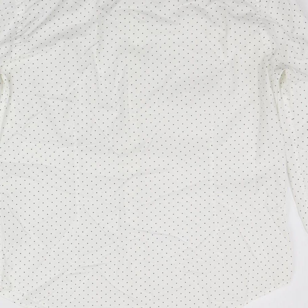 Mens UK Size M Burton menswear White Button-Up Long Sleeve Casual Shirt