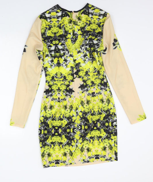 ASOS Womens Beige Geometric A-Line Size 8