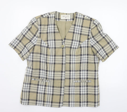Bonmarché Womens Beige Check Jacket Suit Jacket Size 16