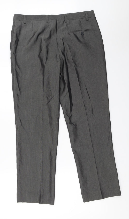 Aspen & Court Mens Grey Trousers Size 35 in L29 in