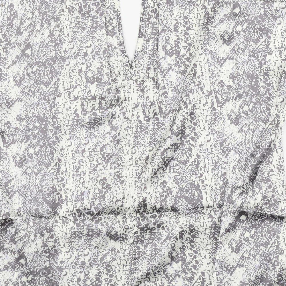 Avon Womens Beige Animal Print Basic Blouse Size 8