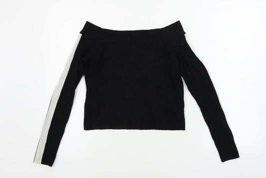 H&M Womens Black Houndstooth Pullover Jumper Size L