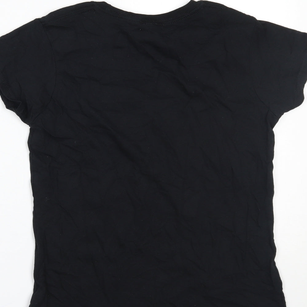 Womens UK Size S Gildan Black Basic T-Shirt