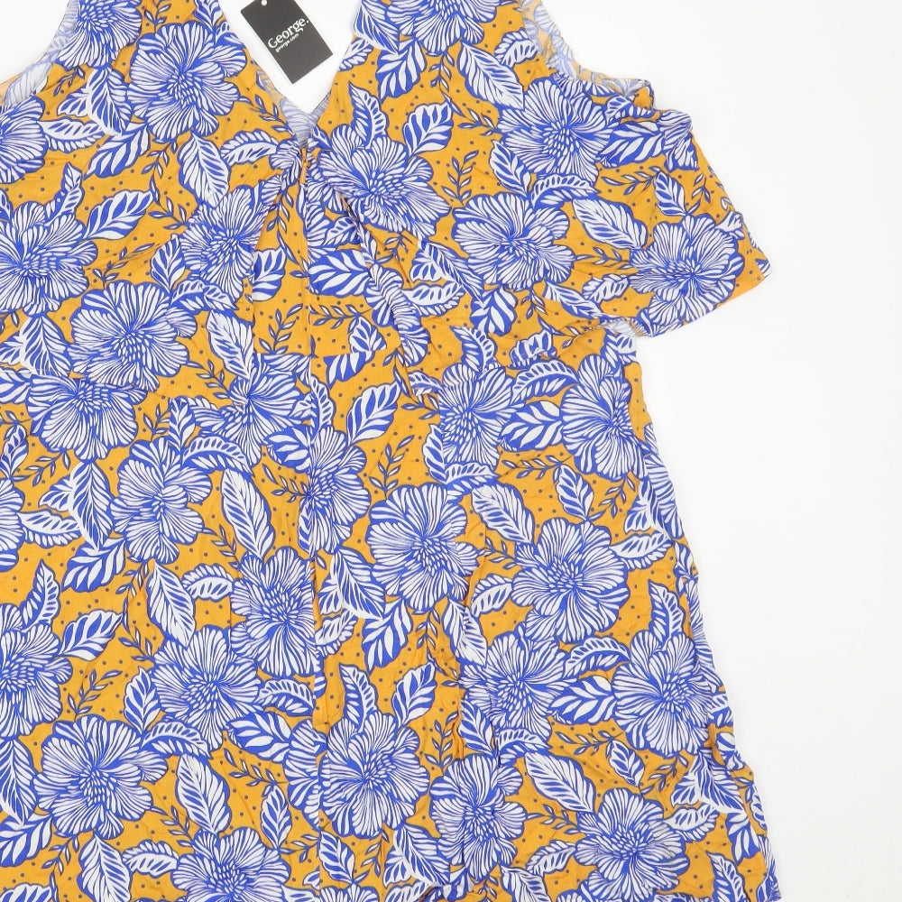 George Womens Multicoloured Floral  Romper One-Piece Size 16