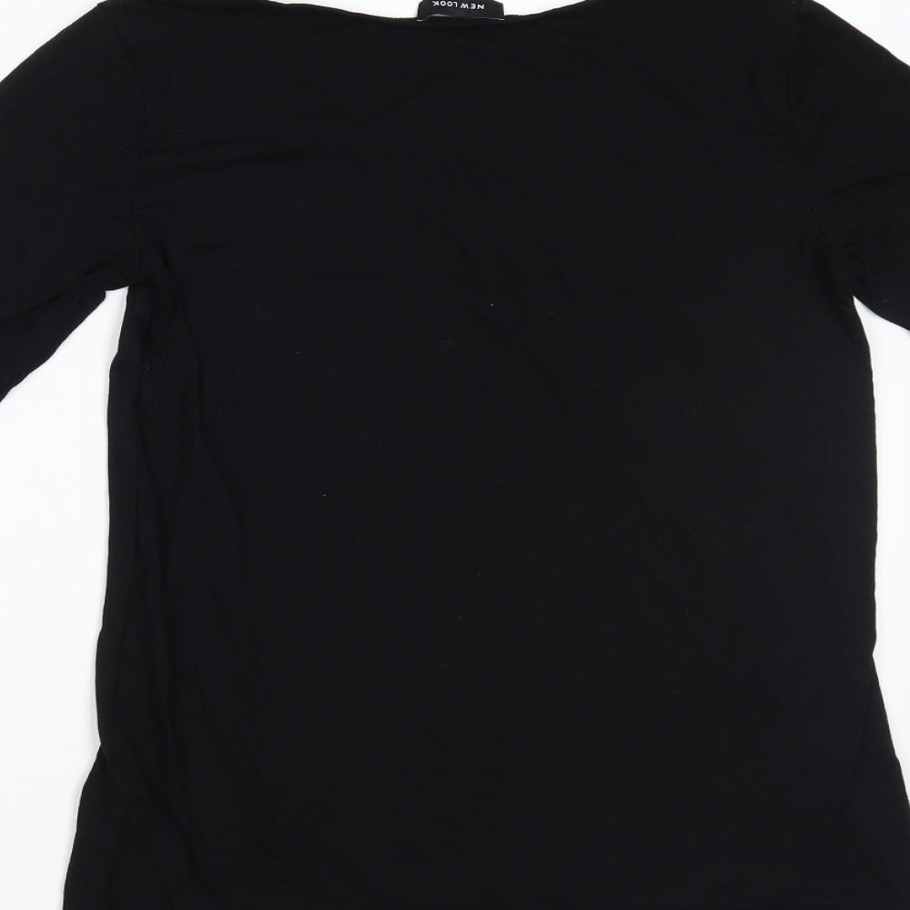 Womens UK Size 10 New Look Black Basic Blouse