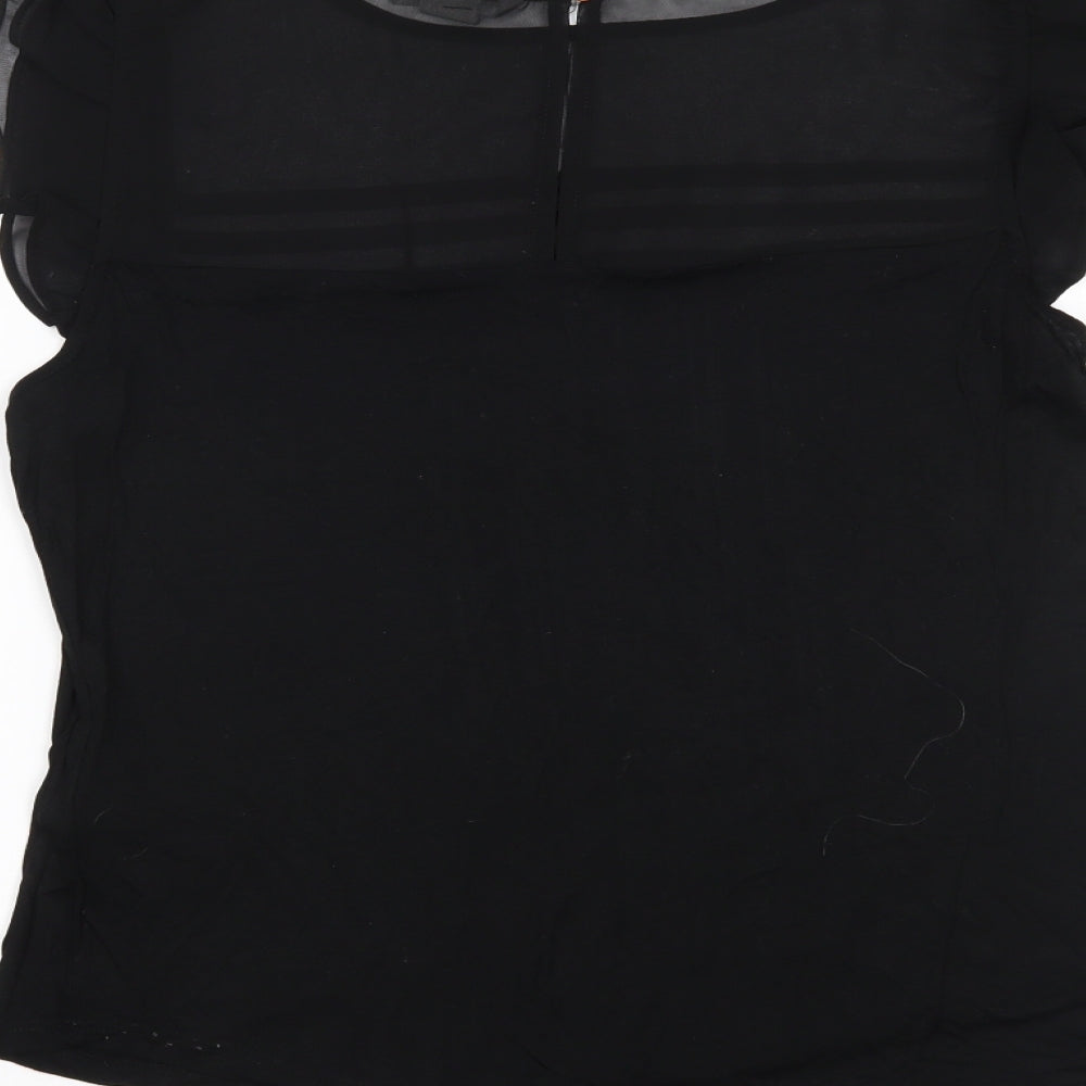 Womens UK Size M H&M Black Basic Blouse
