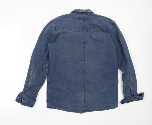 Wezc Mens Blue Button-Up Size S