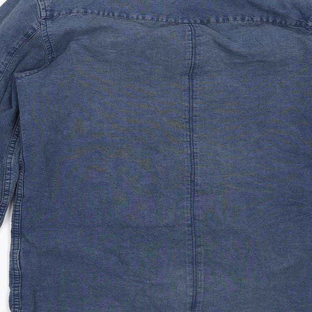 Wezc Mens Blue Button-Up Size S