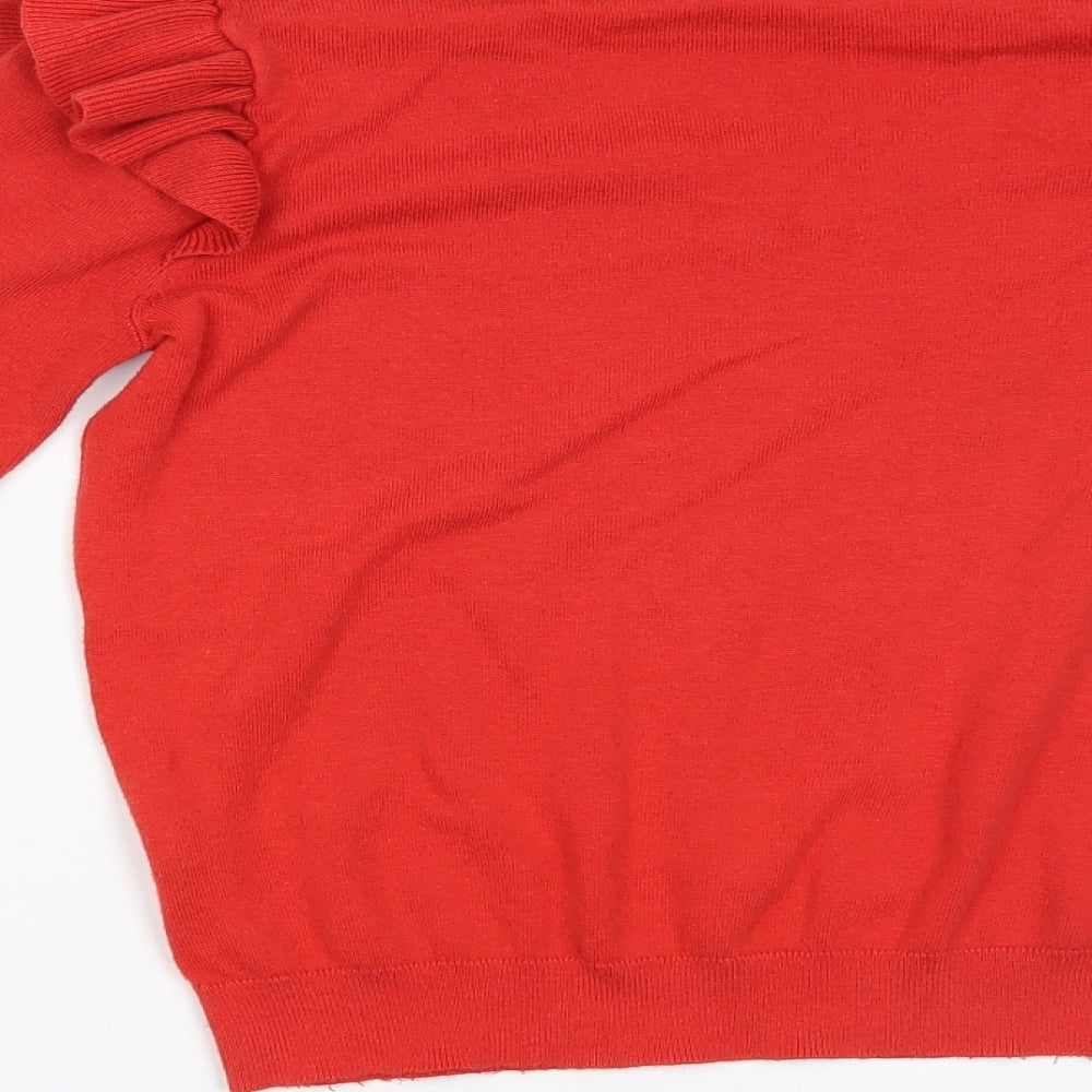 Brand and care label for Papaya women’s red basic blouse, size UK 10