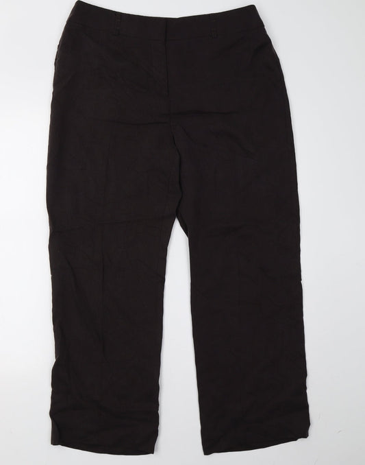 cc Womens Brown Trousers Size 14 L30 in