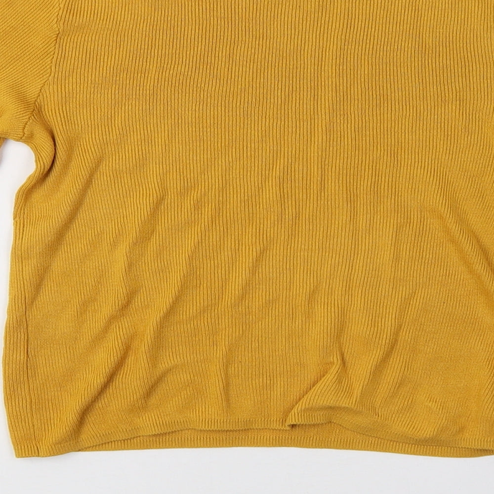 H&M Womens Yellow  Knit Pullover Sweatshirt Size L