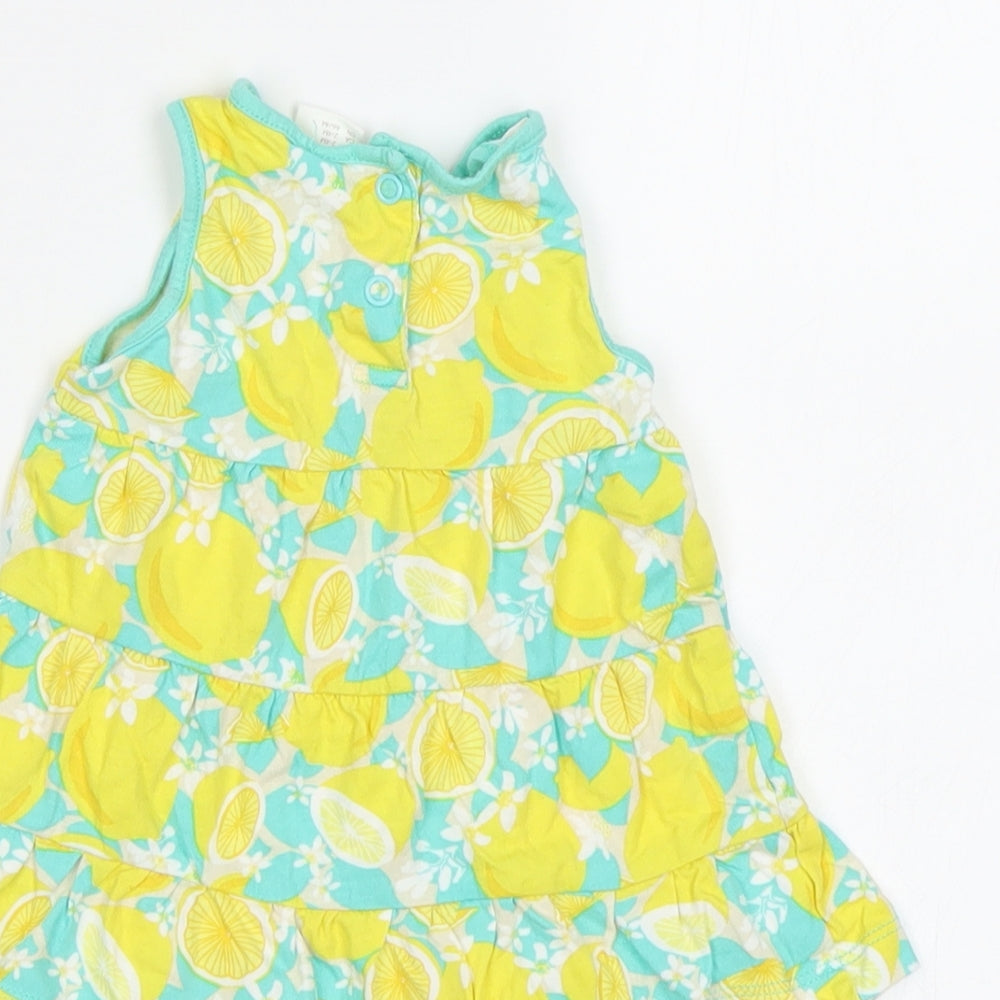 Brand and care label for H&M Baby Green Fit & Flare, size 3-6, Months - Lemon Print