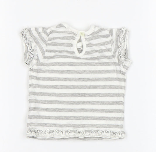 F&F Baby Grey Striped Basic T-Shirt Size 0-3 Months