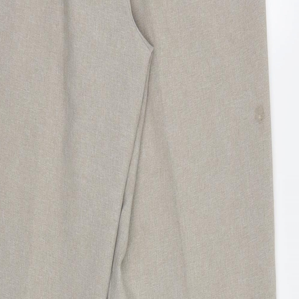 Womens UK Size 14 Preworn Regular Fit Beige Trousers