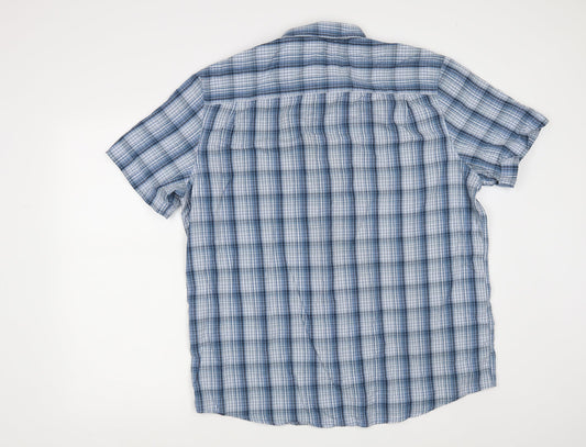 Axist Mens Blue Check Button-Up Size XL