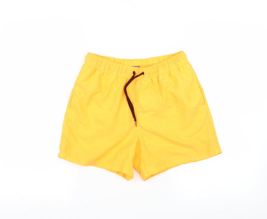 Additional front view of ASOS men’s orange sweat shorts, size XS