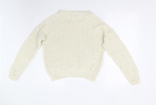 Womens UK Size 14 Papaya Beige Pullover Jumper