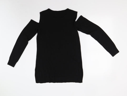 F&F Womens Black Knit Pullover Jumper Size 12