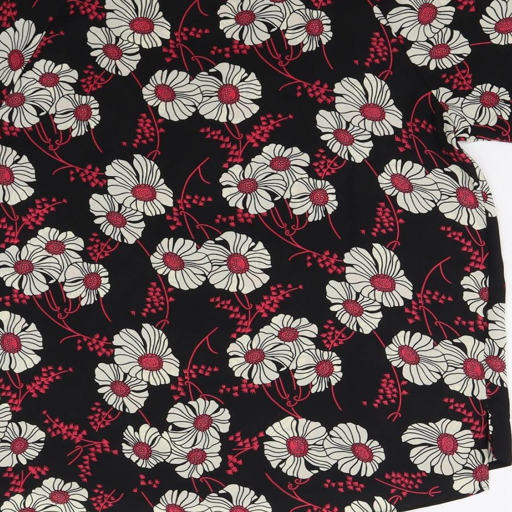 Papaya Womens Black Floral Basic Blouse Size 10