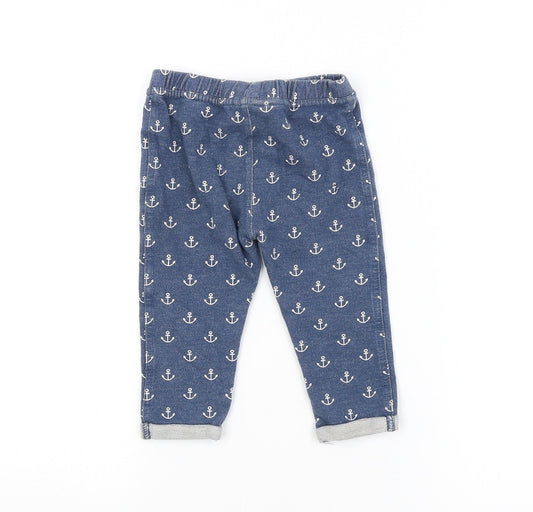 F&F Baby Blue Geometric Jogger Trousers Size 12-18 Months