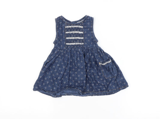 M&CO., Girls Blue Argyle/Diamond A-Line Size 3-6 Months