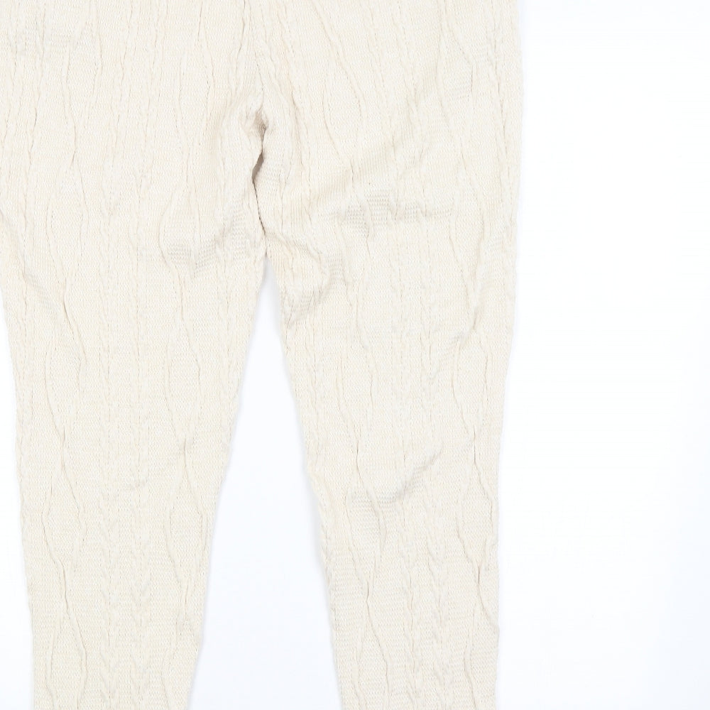 F&F Womens Beige Argyle/Diamond Sweatpants Trousers Size 14 L28 in