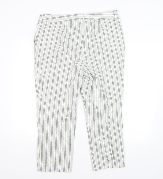 Carolina Belle Womens Grey Striped Trousers Size 18 L25 in