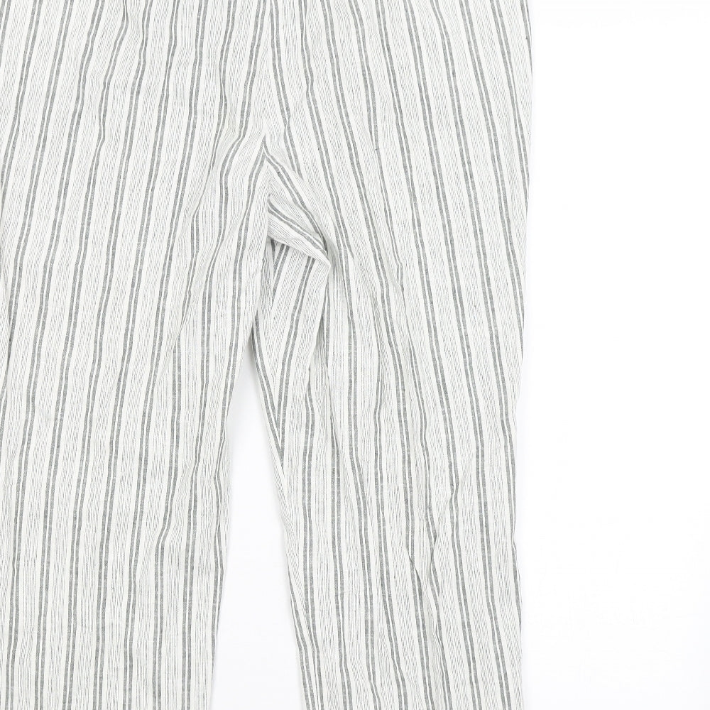Carolina Belle Womens Grey Striped Trousers Size 18 L25 in