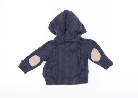 M&S Baby Blue Argyle/Diamond Basic Coat Coat Size 0-3 Months