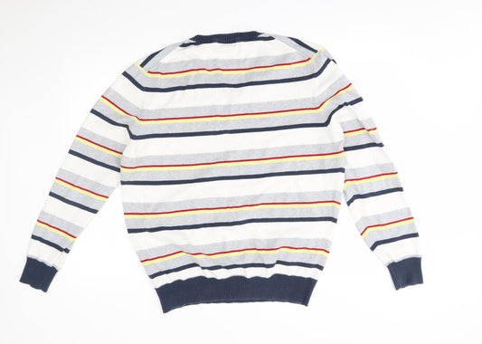 urban spirit Mens Grey Striped Pullover Jumper Size L