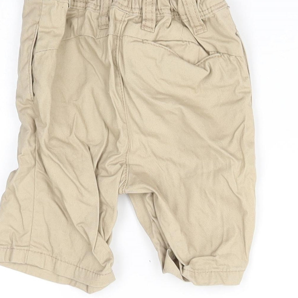 Brand and care label for Matalan Baby Beige Cropped Trousers, size 9-12, Months - shorts