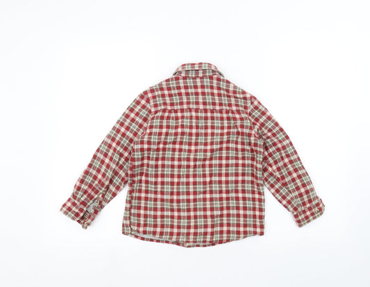 ZA-boy Boys Red Basic Button-Up Size 5 Years