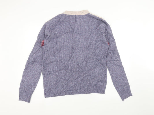 Womens UK Size S Papaya Blue Pullover Jumper