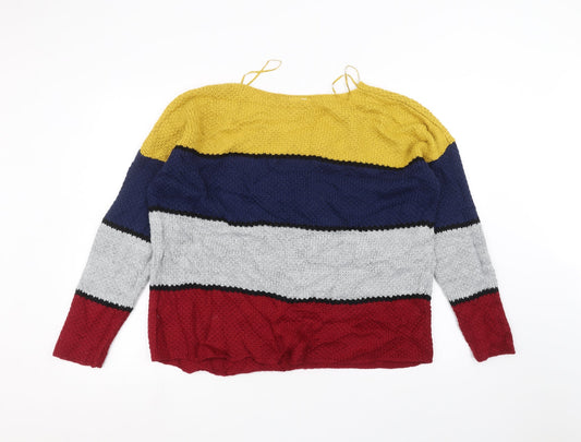 New Look Womens Multicoloured Striped Pullover Jumper Size 10