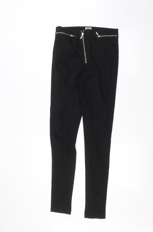 Additional front view of ASOS women’s black skinny jeans, size UK 30, in, 32-inch leg