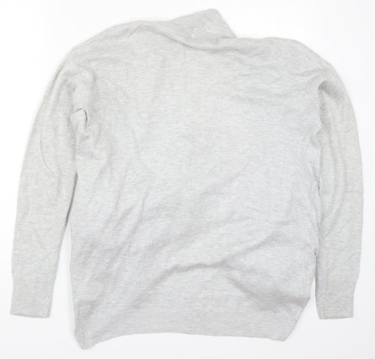 Womens UK Size M Papaya Grey Cardigan Jumper