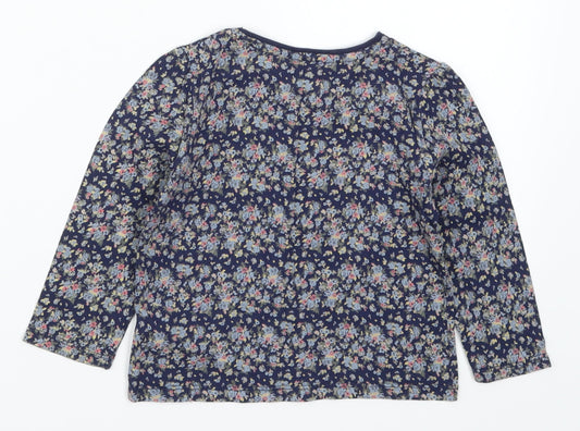 F&F Girls Blue Floral Basic T-Shirt Size 18-24 Months