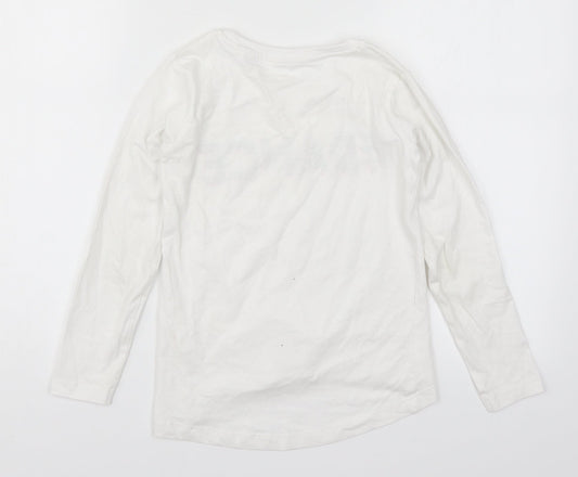 Preworn Girls White Basic T-Shirt Size 8 Years - Dance