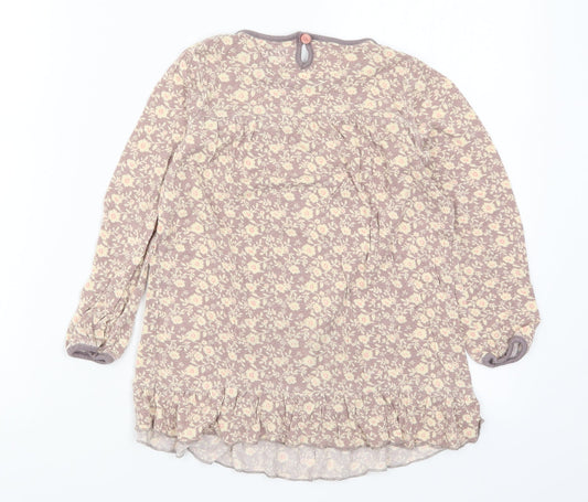F&F Girls Beige Floral Basic T-Shirt Size 5-6 Years