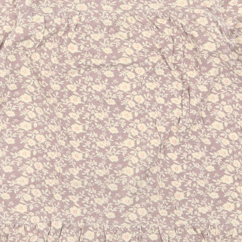F&F Girls Beige Floral Basic T-Shirt Size 5-6 Years