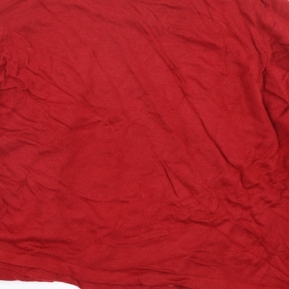 EWM Womens Red Knit Cardigan Jumper Size 14