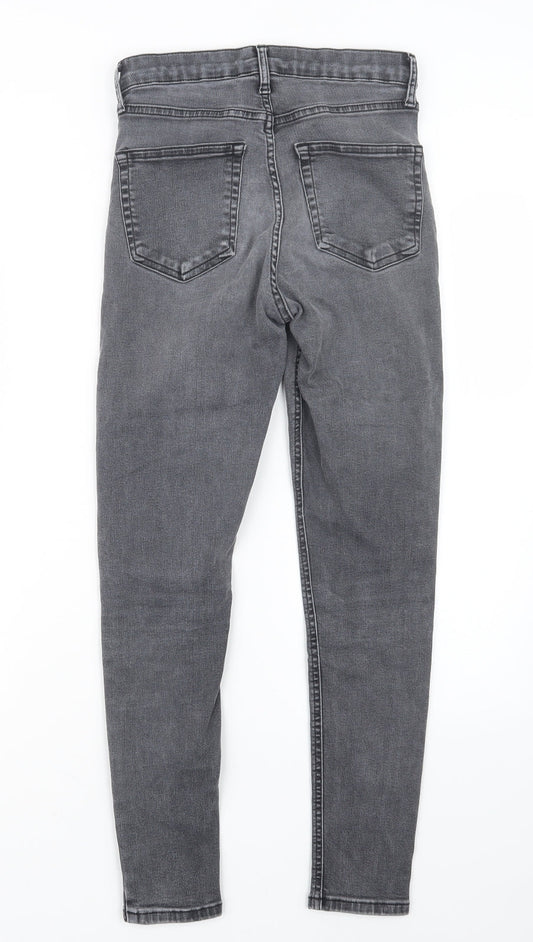 Topshop Womens Black Denim Straight Jeans Size 26 in L26.5 in