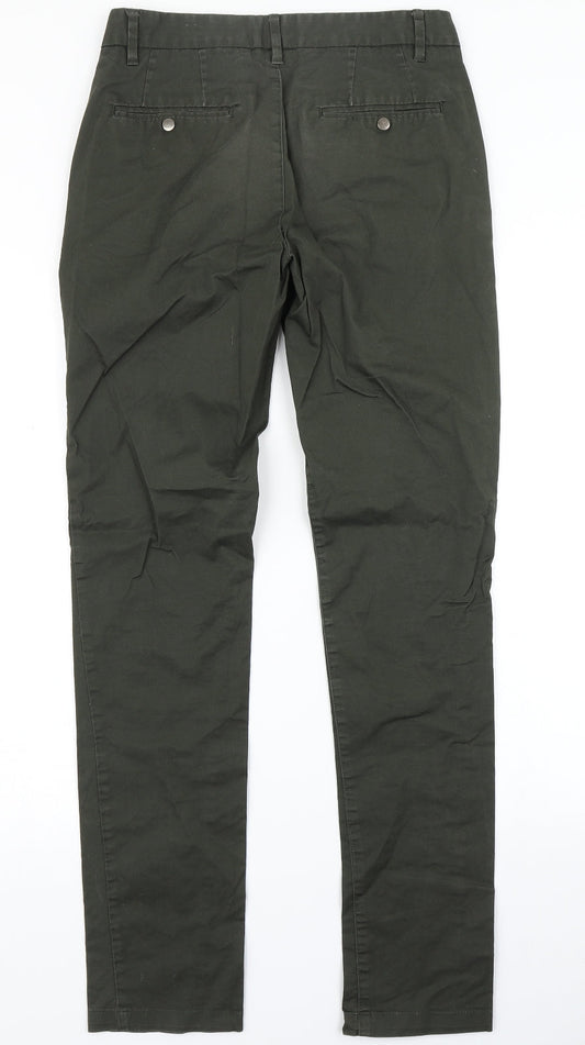 River Island Mens Green Chino Trousers Size 26 in L34 in