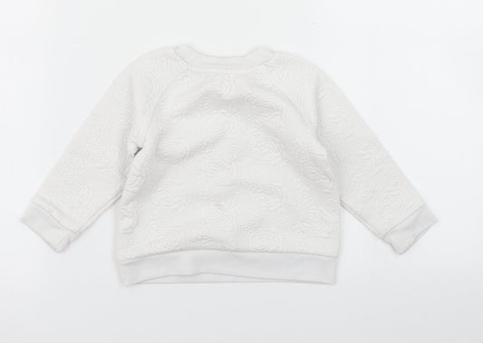 Mothercare Girls White Pullover T-Shirt Size 9-12 Months