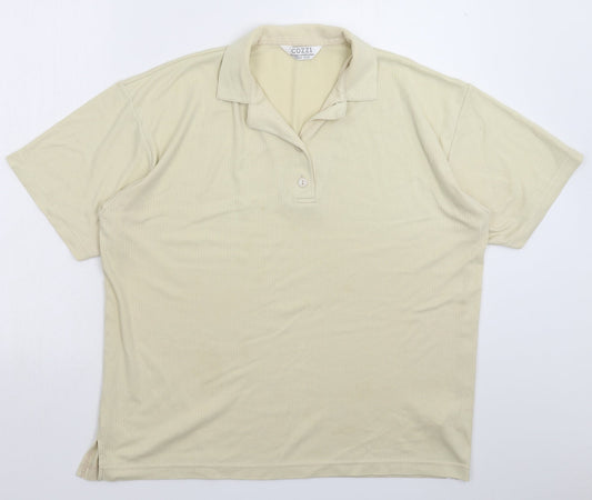 Cozzi Womens Beige Basic Polo One Size
